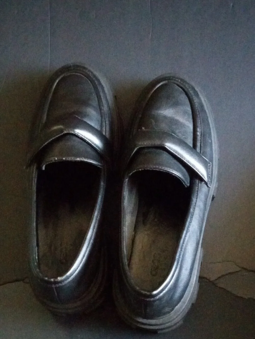 ASOS Black Chunky Lug-Sole Penny Loafers Size 10